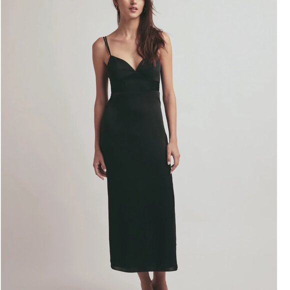 Favorite Daughter The Rosemary Midi Strapless Dress Sz6 Black - Picture 1 of 5